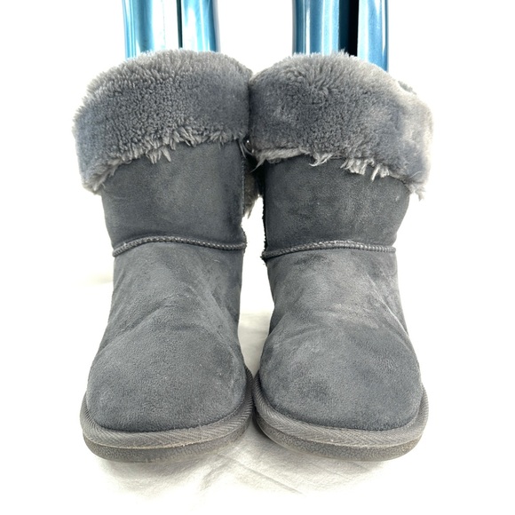 Apres by Lamo Terrace Women Size 11 Gray Microfiber Winter Boot Faux Fur - Picture 2 of 8